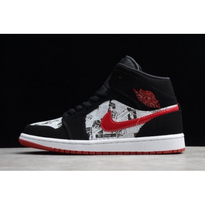 Nike Air Jordan 1 Mid Se Siyah / Kırmızı Basketbol Ayakkabısı Türkiye - F4AE2U6W